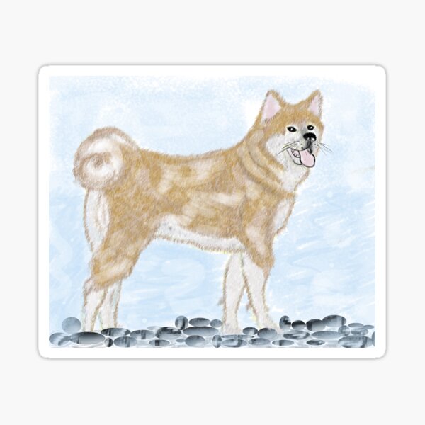 Akita inu, illustration numérique Sticker