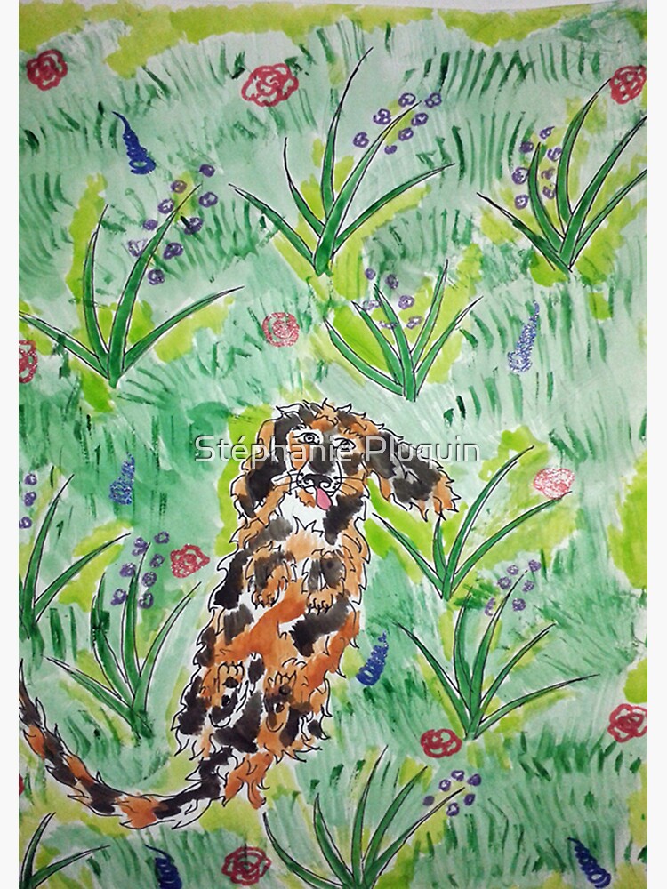 Aperçu 3 sur 3. Sticker avec l'œuvre Cocker, Loustik, illustration aquarelle créée et vendue par doudouedition.