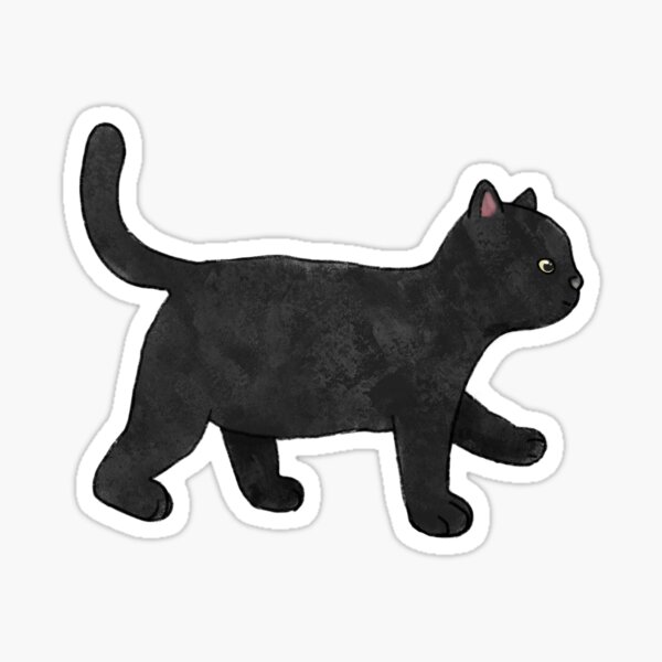 Cute Black Cat Walking Sticker