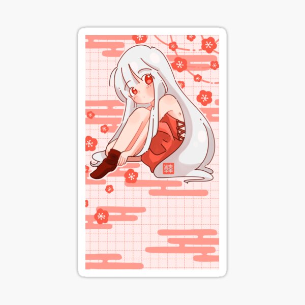 Pink Sakura Girl Sticker
