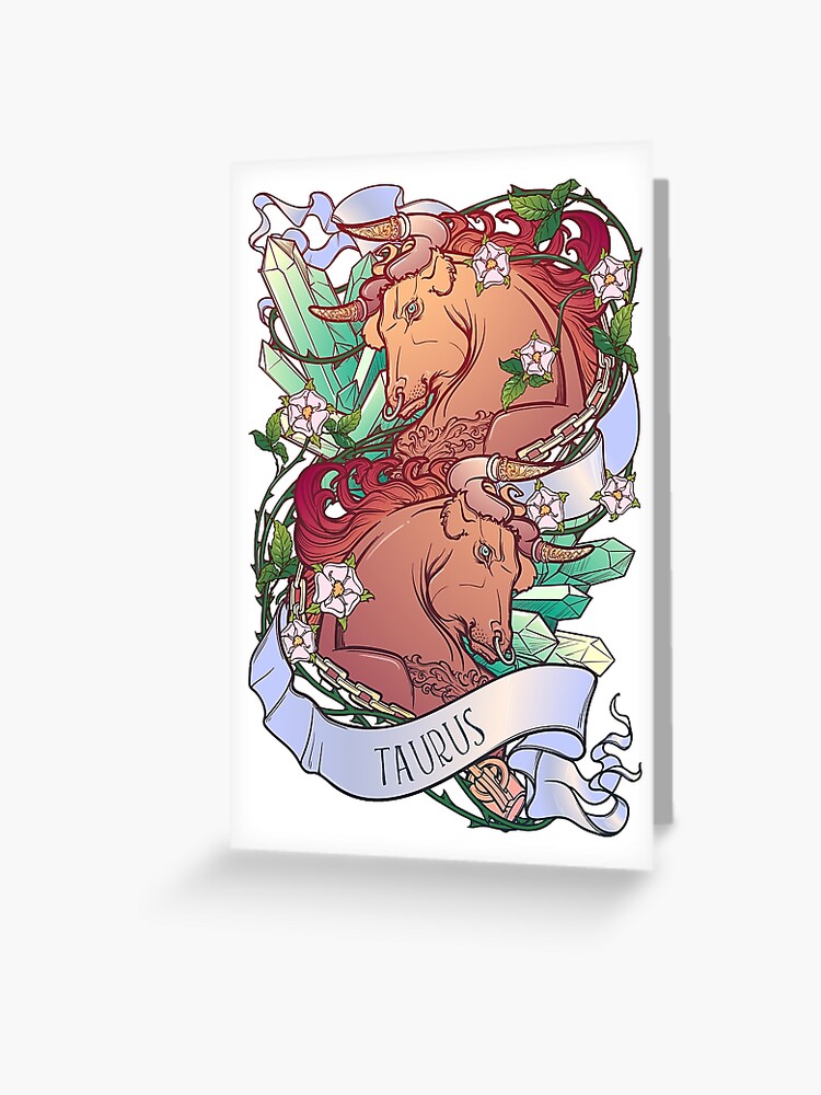 Zodiac sign of Taurus element of earth Greeting Card