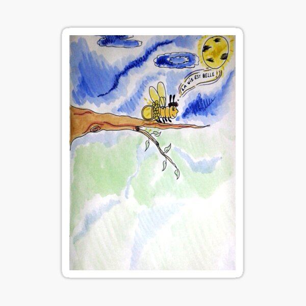 Loula la luciole, la vie est belle, aquarelle Sticker