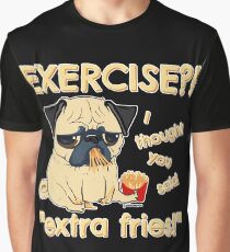 Camiseta gráfica Pug con papas extra