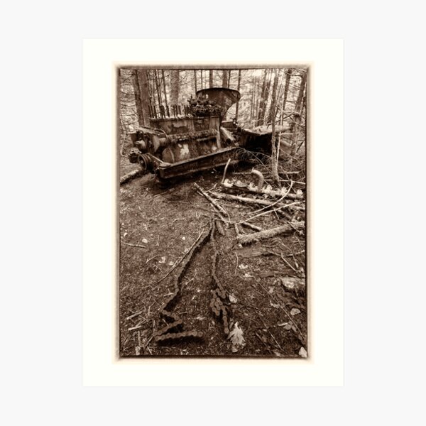 Bulldozer in the Woods Art Print