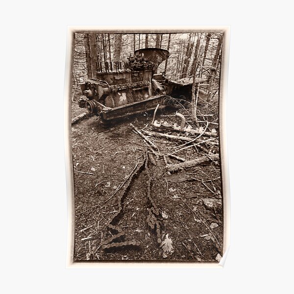 Bulldozer in the Woods Poster