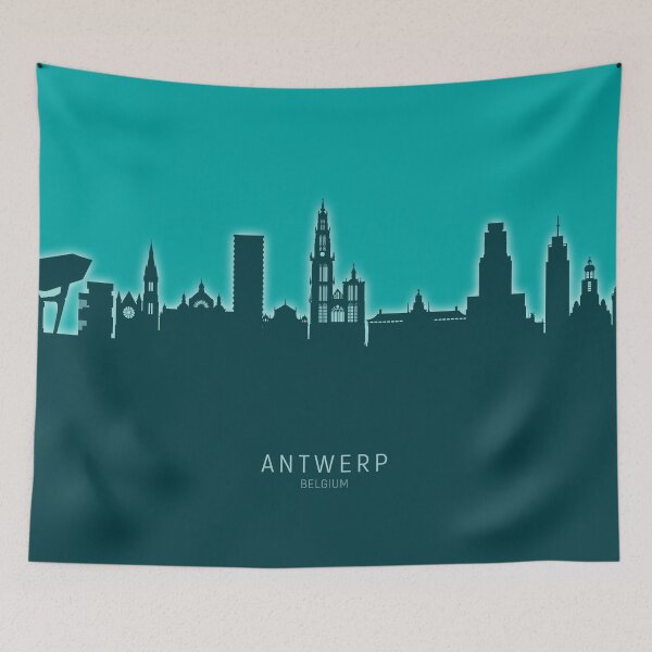 Item preview, Antwerp Belgium Skyline designed and sold by ArtPrints.