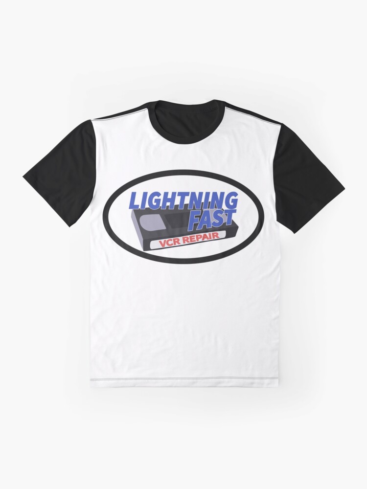 Imagen 4 de 5, Camiseta gráfica con la obra logotipo de reparación de vcr a la velocidad de la luz, diseñada y vendida por cameronbaba.