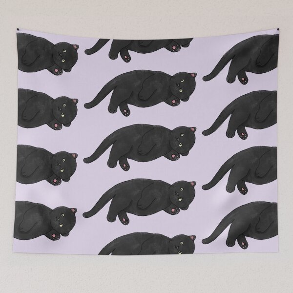 Item preview, Cute Laying Down Fat Black Cat designed and sold by beanming.