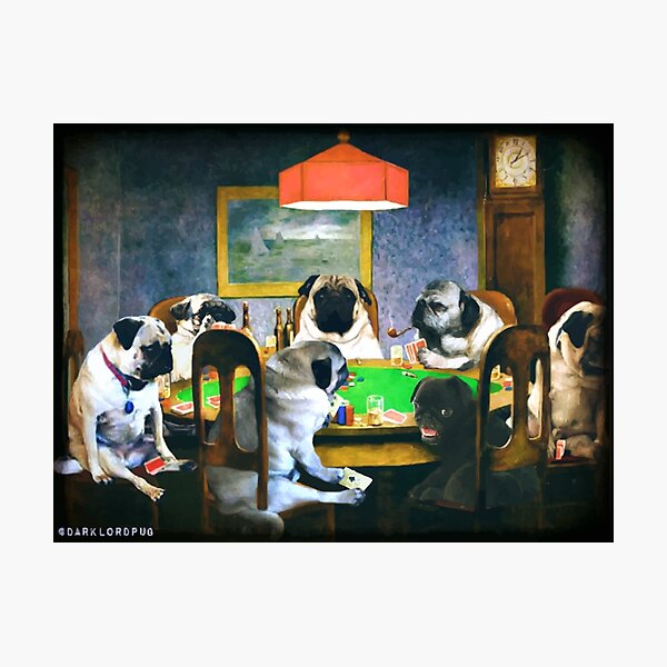 Item preview, PUGS PLAYING POKER designed and sold by darklordpug.