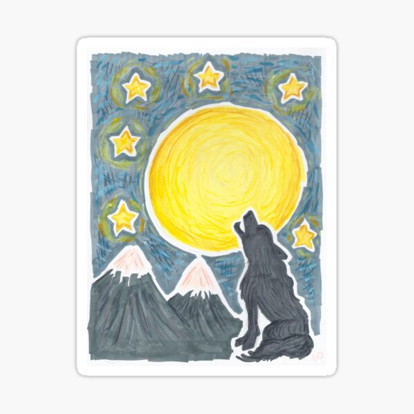 Howling at the Moon Sticker