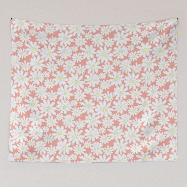 Item preview, Bright Happy Daisies on Coral Pink  designed and sold by Perrin Le Feuvre.