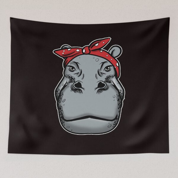Item preview, Funny Hippo Design Hippo Lover Bandana designed and sold by adsman68.