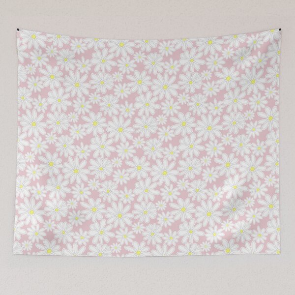 Item preview, Bright Happy Daisies on Pale Dusty Pink  designed and sold by Perrin Le Feuvre.