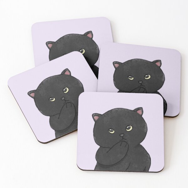 Item preview, Cute Standing Fat Black Cat designed and sold by beanming.