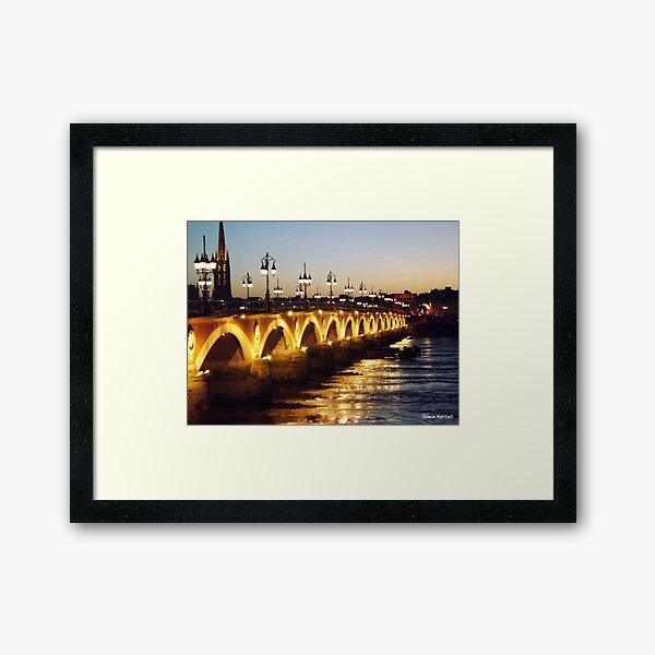 Item preview, Bordeaux bridge at night designed and sold by graceloves.