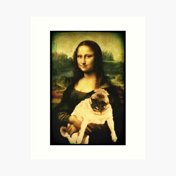 MONA LISA PUG Art Print