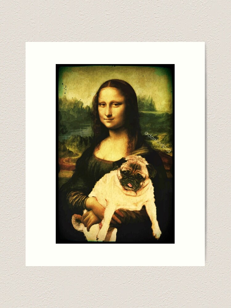 Alternate view of MONA LISA PUG Art Print