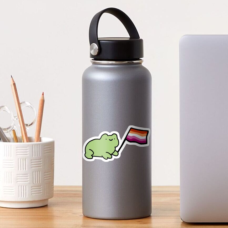 Lesbian Pride Flag Frog Sticker For Sale By Softlysticker Redbubble