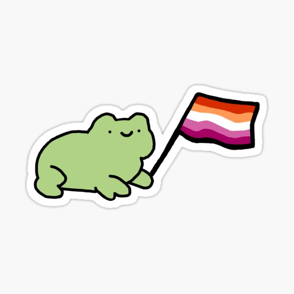 Lesbian Pride Flag Frog Sticker For Sale By Softlysticker Redbubble