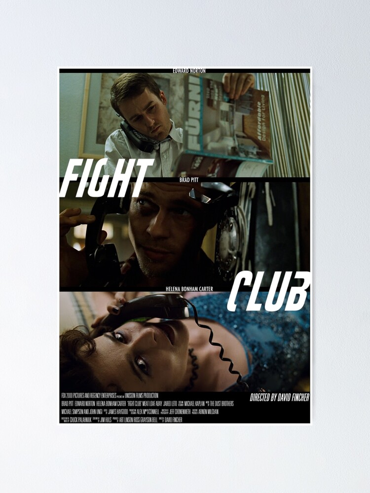 FIGHT CLUB POSTER EDWARD NORTON BRAD PITT DAVID FINCHER ELENA BONHAM CARTER