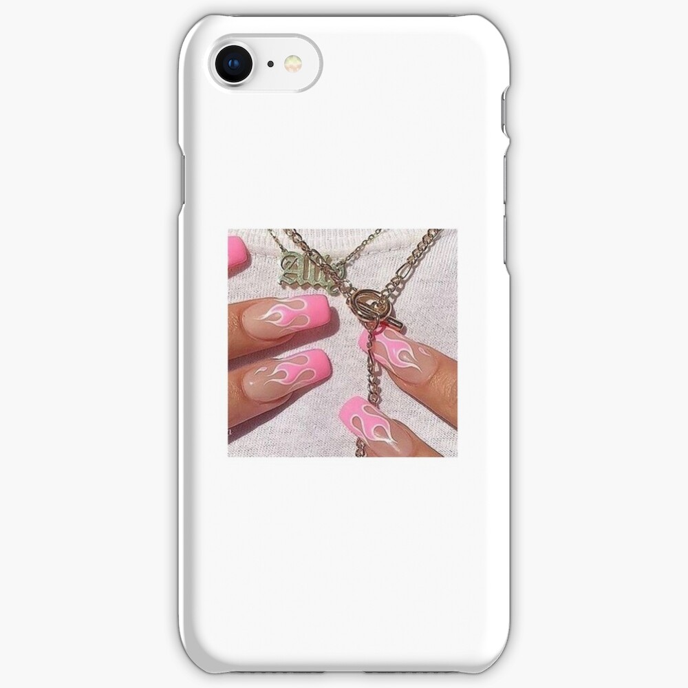 "y2k chains and flame acrylics" iPhone Case & Cover by jemimaken Redbubble