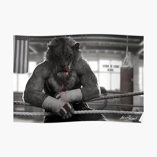Lion on the ropes Poster