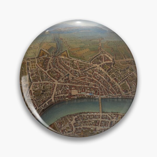 Item preview, Vintage Pictorial Map of Basel Switzerland (1847) designed and sold by BravuraMedia.