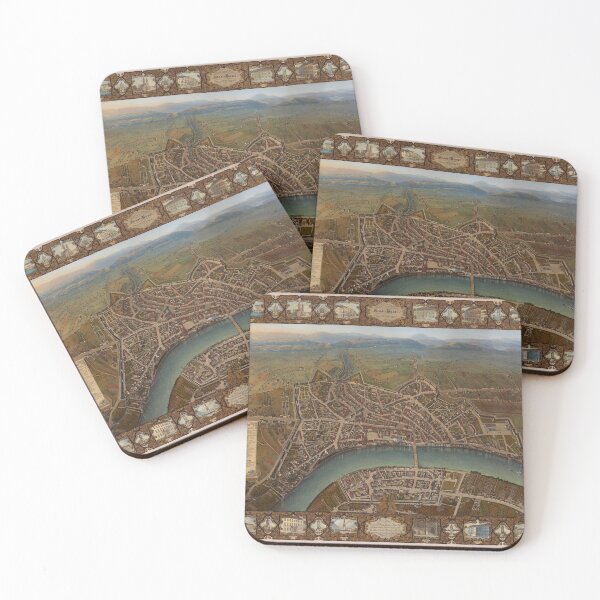 Item preview, Vintage Pictorial Map of Basel Switzerland (1847) designed and sold by BravuraMedia.