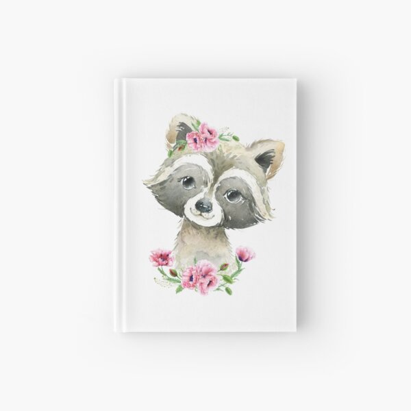 Item preview, Woodland Raccoon with Pink Floral Poppies designed and sold by Paulele.