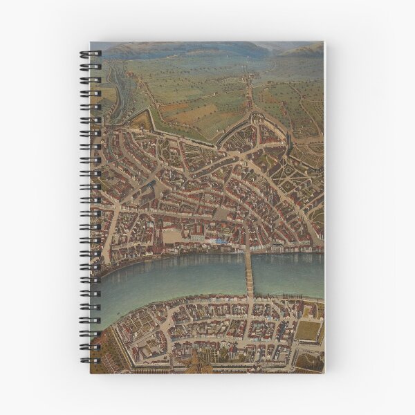 Item preview, Vintage Pictorial Map of Basel Switzerland (1847) designed and sold by BravuraMedia.