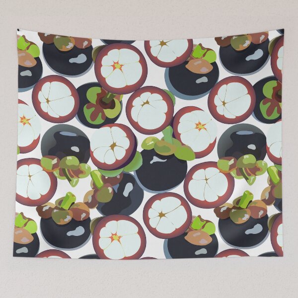 Item preview, Mangosteen Tropical Fruit Seamless Pattern designed and sold by PurpleTank.