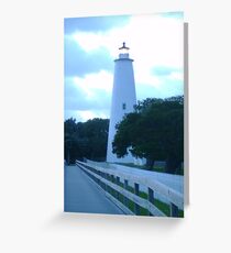 Ocracoke Lighthouse at Night Greeting Card