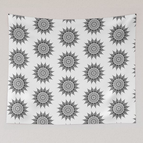 Item preview, black simple henna-inspired geometric pattern designed and sold by MargheritaLidia.