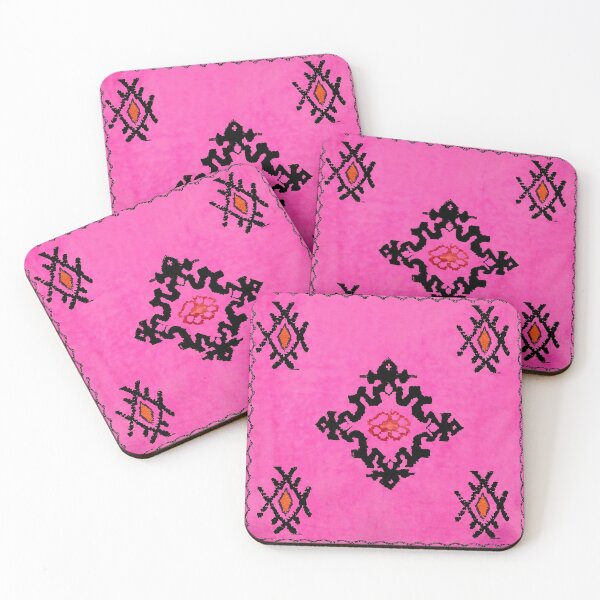 Item preview, Traditional Moroccan kilim Pink Bohemian Berber Artwork designed and sold by RabiaDesigns.