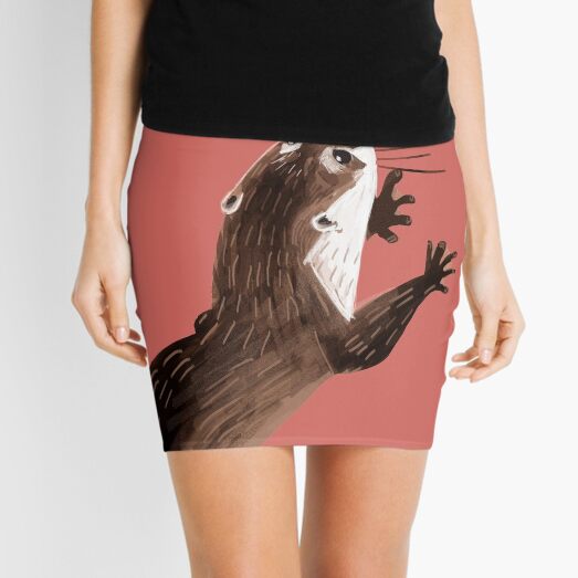 Totem otter (Living coral) Mini Skirt