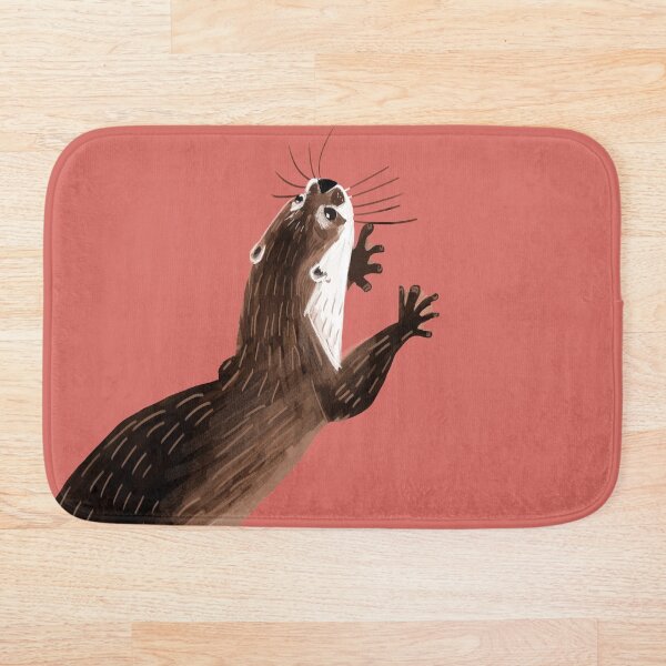 Totem otter (Living coral) Bath Mat