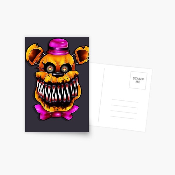 Personalized Fnaf Five Nights At Freddy's Nightmare Fredbear Birthday Card  - Red Heart Print