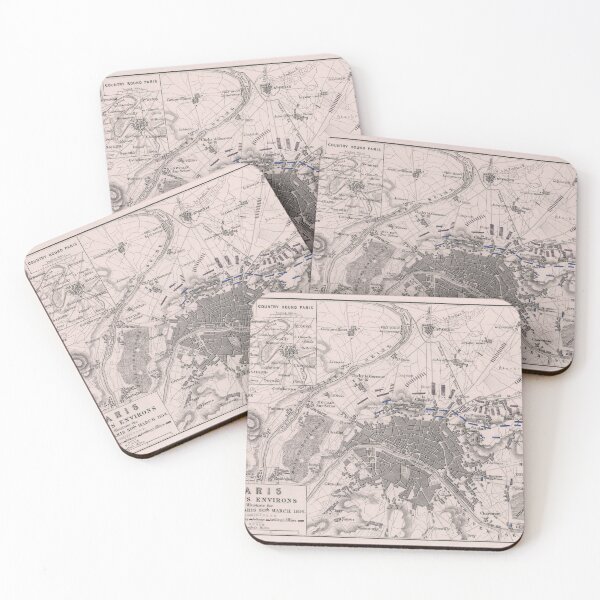 Item preview, Vintage Battle of Paris Map (1814) designed and sold by BravuraMedia.