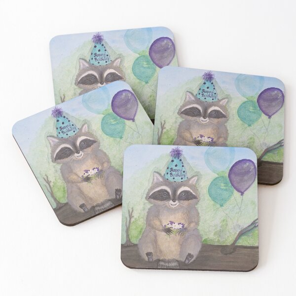 Item preview, Happy Birthday Racoon designed and sold by LMJ1972.