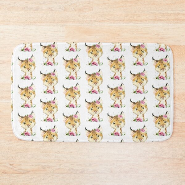 Item preview, Woodland Lynx with Pink Floral Poppies designed and sold by Paulele.