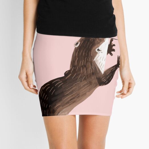 Totem Amblonyx otter (pink) Mini Skirt