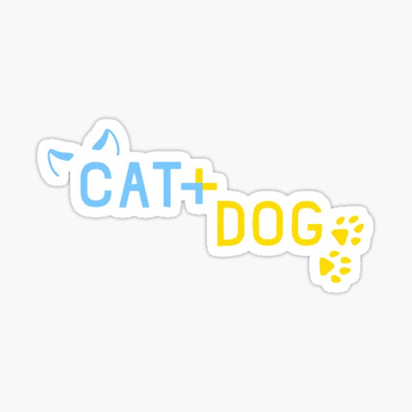 "Cat and Dog TXT Art" Sticker for Sale by katherinesbored | Redbubble