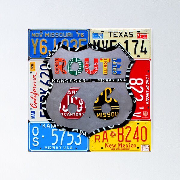 Item preview, Route 66 License Plate Art designed and sold by designturnpike.