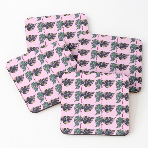 Item preview, Pink Green And Black Tropical Leaves Design  designed and sold by Easy Breezy.