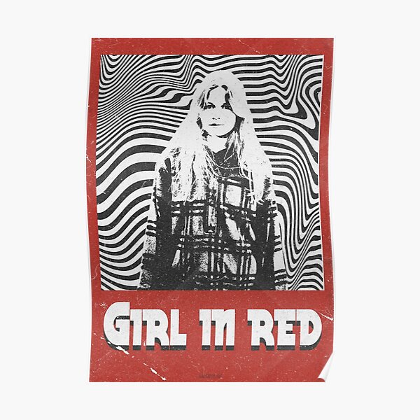 Fille en rouge | Réseau rétro Poster