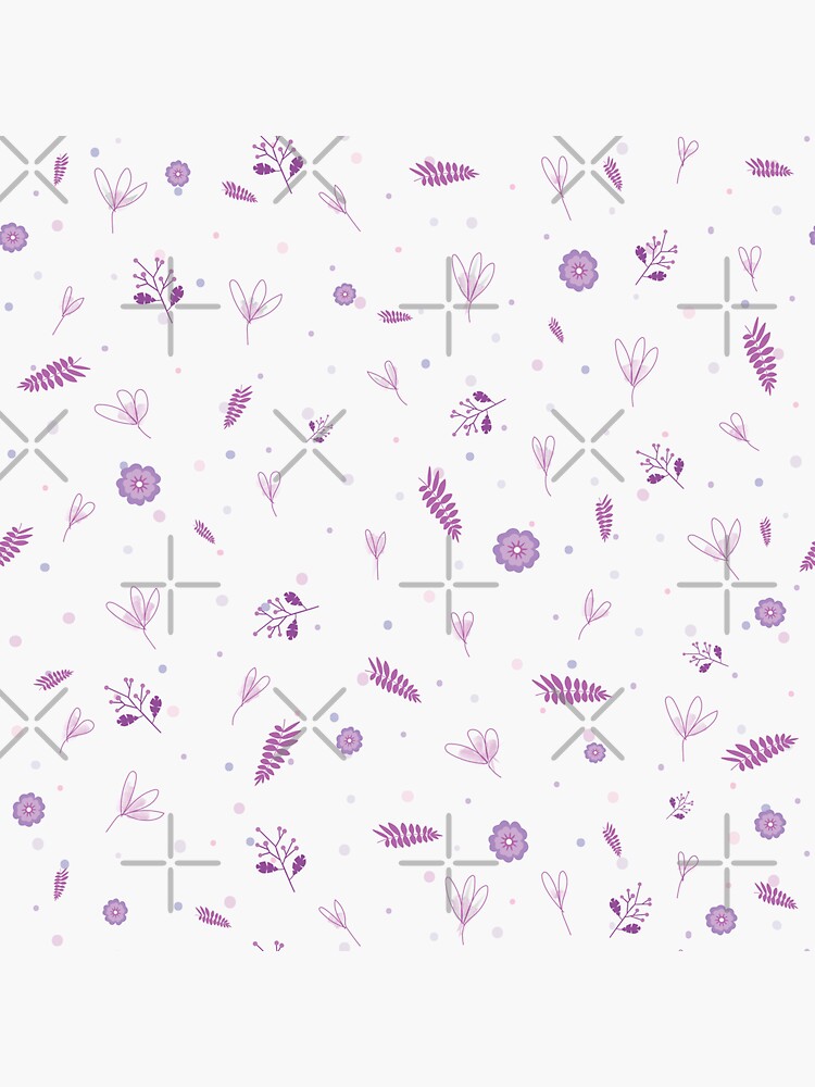 Purple Flowers and Leaves Pattern by chanzds