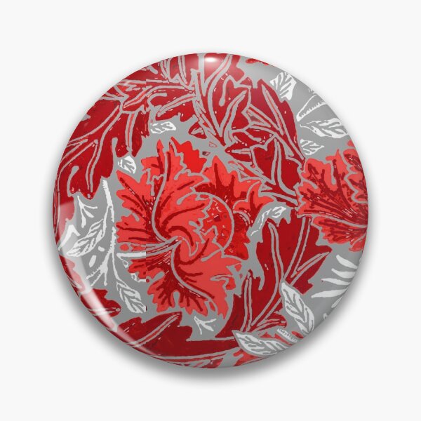 Artikelvorschau, William Morris Floral, Deep Red und Grau / Grau entworfen und verkauft von Marymarice.