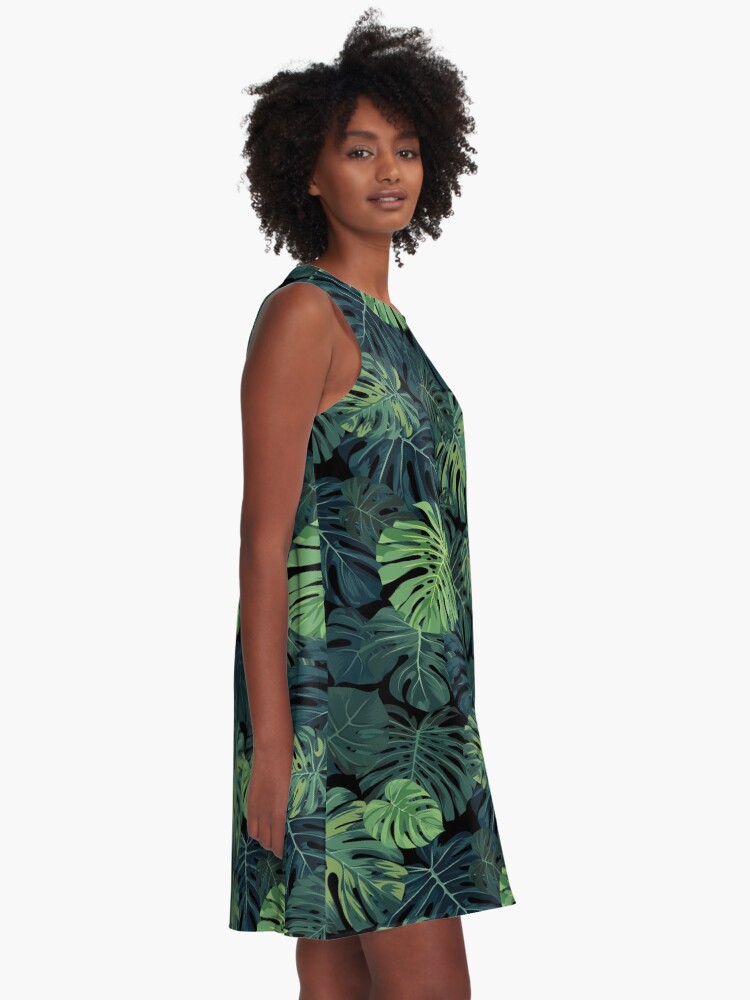 linenfox monstera dress