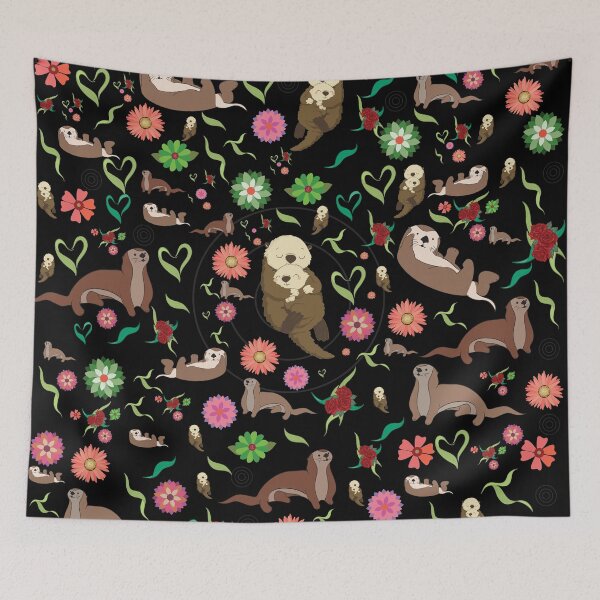 Item preview, Sea Otters pattern amazing sea otters Art designed and sold by kalimiro.