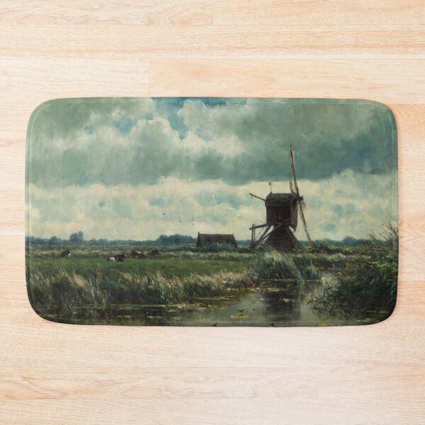 Artikelvorschau, Willem Roelofs - Polder Landschaft mit Windmühle in der Nähe von Abcoude entworfen und verkauft von vakashop.